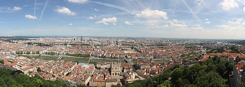 Lyon-Panorama von der Fourvière-Kathedrale aus gesehen