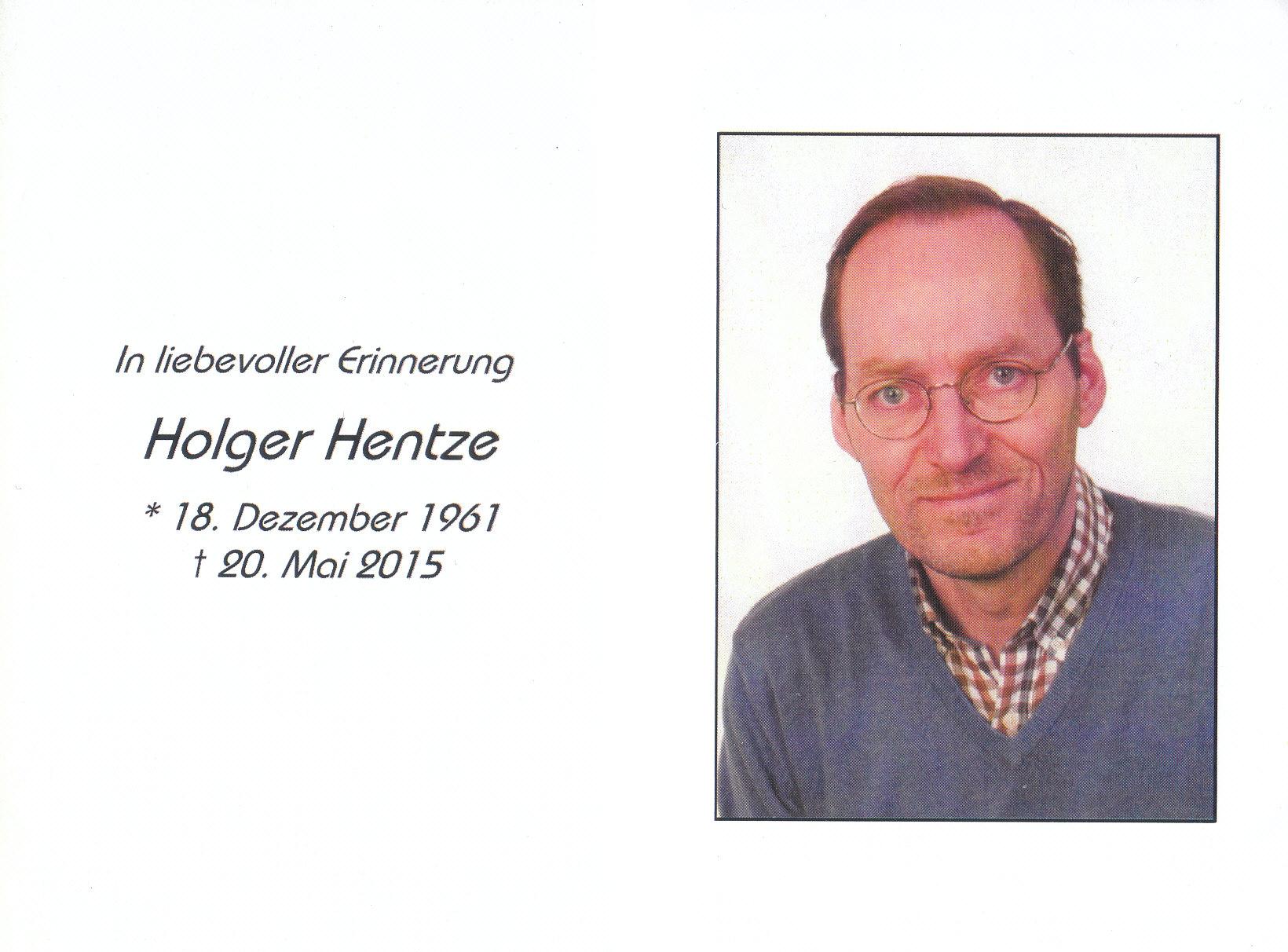 Nachruf Holger Hentze