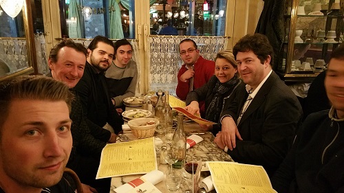 Leipziger, Lyoner und Turiner Schachfreunde im Restaurant
