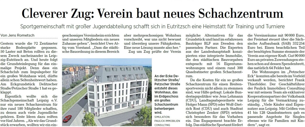 Cleverer Zug: Verein baut neues Schachzentrum