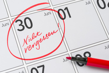 Nicht vergessen!