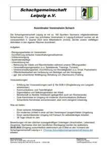 Stellenausschreibung Mitarbeiter Vereinsheim